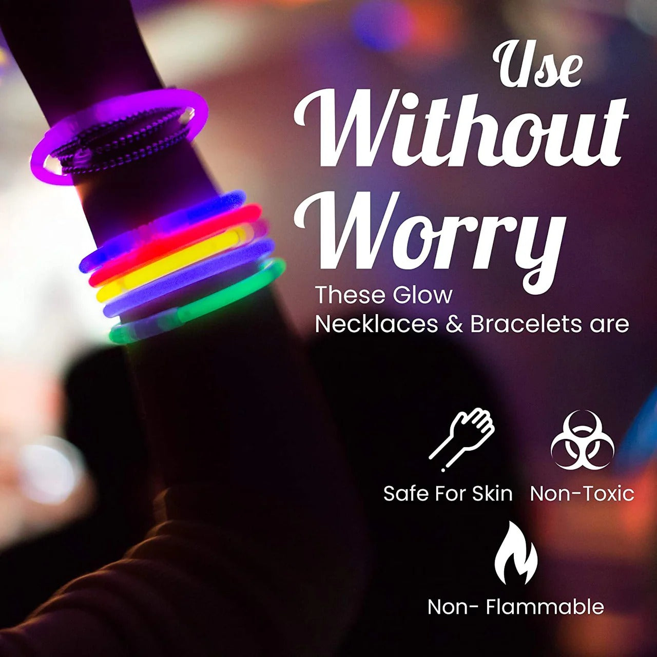 50pcs Glow Sticks Party Pack – Long-Lasting Glow