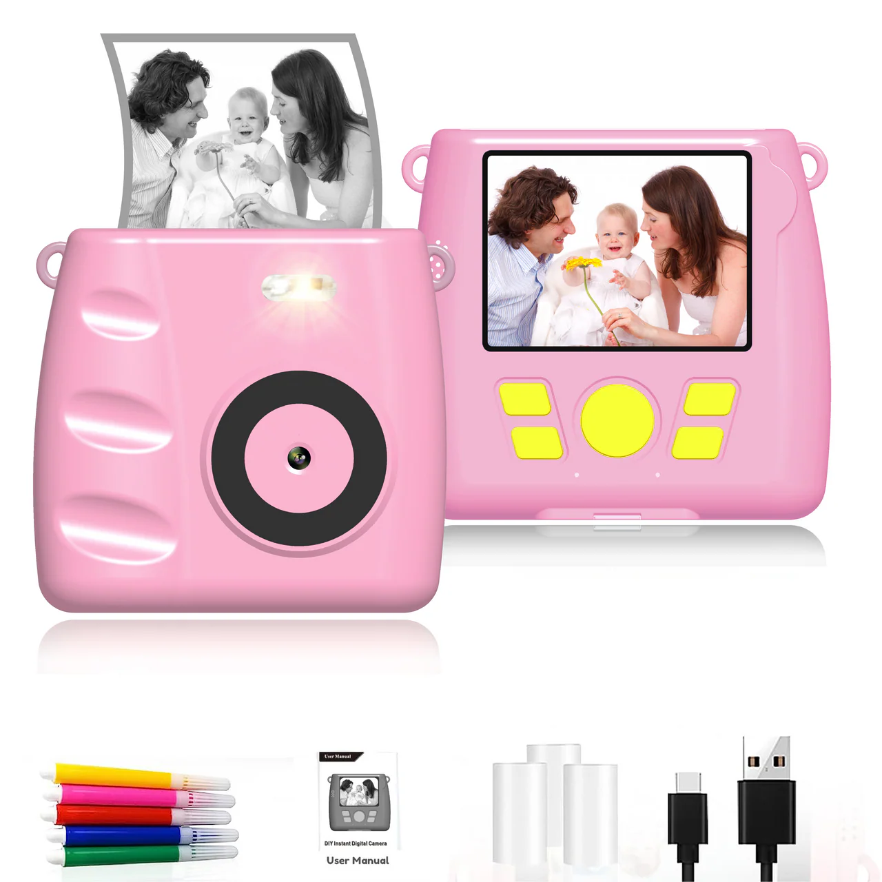 2.4 Inch Instant Print Kids Dual Camera – Dual Lens, Photography & Videography