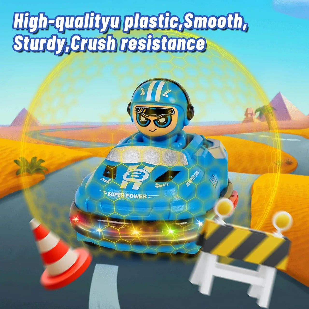 2 Pcs Mini RC Remote Control Bumper Car with Lights, Music & Spray