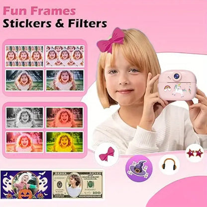 Multifunction Unicorn Instant Print Kids Camera – Dual Lens, Video & Photography
