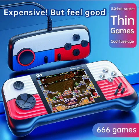 G9 Handheld Game Console – 666 Built-in Retro Games, Dual Controllers & TV Support