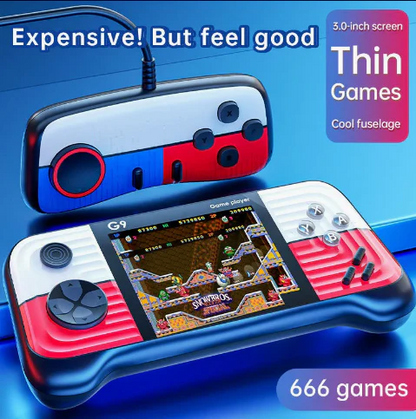 G9 Handheld Game Console – 666 Built-in Retro Games, Dual Controllers & TV Support
