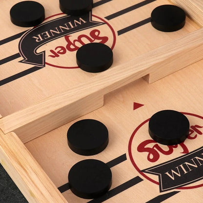 Ejection Interactive Board Game – Wooden Fast Sling Puck Table Game