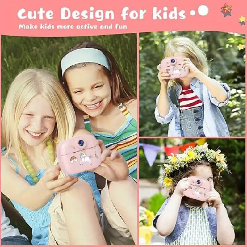 Multifunction Unicorn Instant Print Kids Camera – Dual Lens, Video & Photography