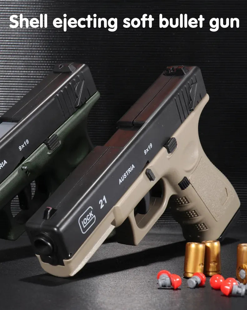 Automatic Shell Ejection Soft Bullet Pistol – 1:1 Scale Toy Gun with Realistic Action