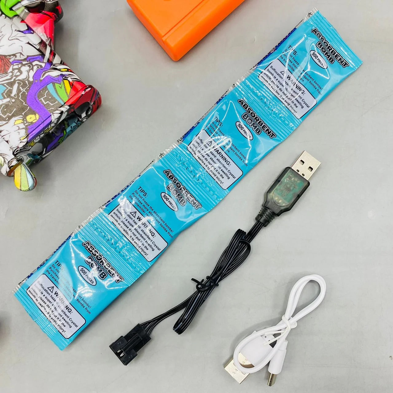 Automatic TEC-9 Cool Gel Ball Blaster with LED Light Effect