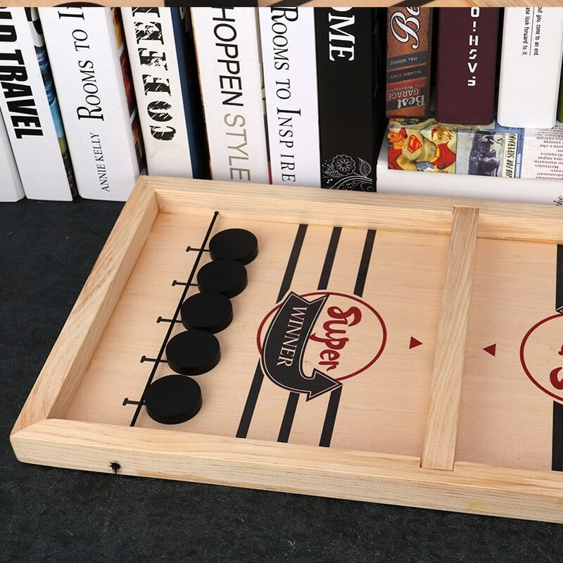 Ejection Interactive Board Game – Wooden Fast Sling Puck Table Game