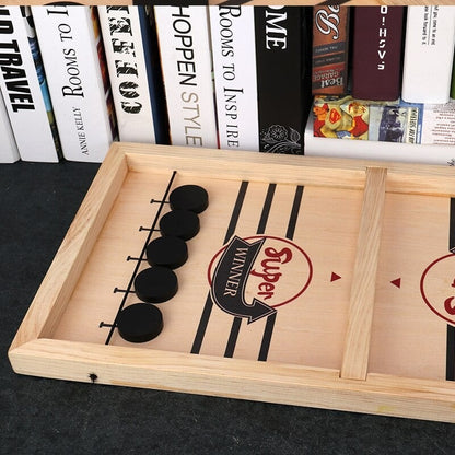 Ejection Interactive Board Game – Wooden Fast Sling Puck Table Game