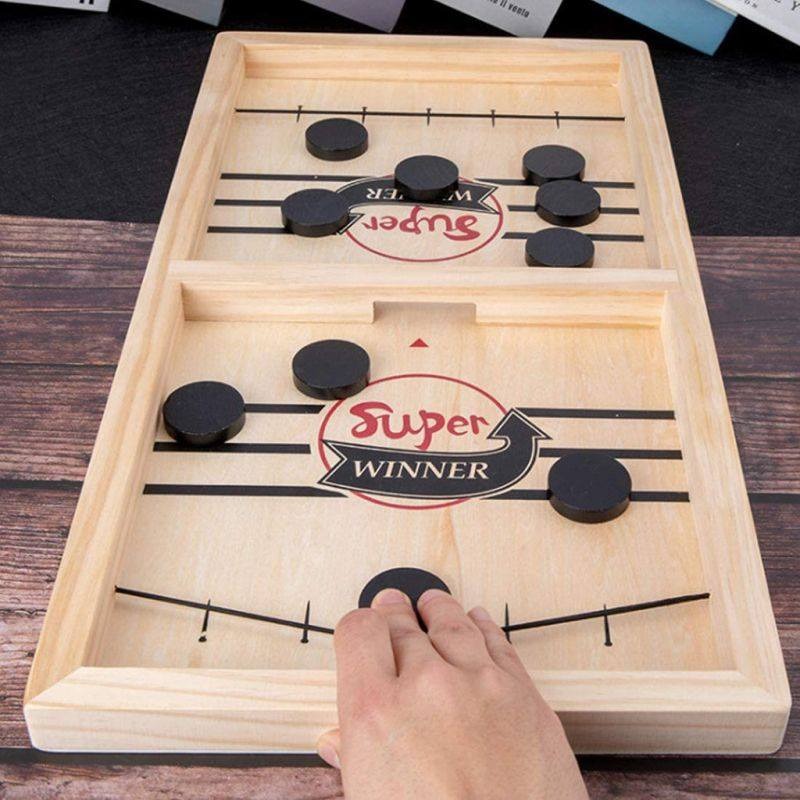 Ejection Interactive Board Game – Wooden Fast Sling Puck Table Game