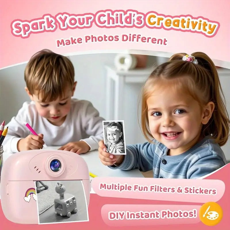 Multifunction Unicorn Instant Print Kids Camera – Dual Lens, Video & Photography