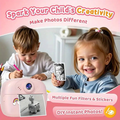 Multifunction Unicorn Instant Print Kids Camera – Dual Lens, Video & Photography