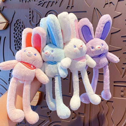 Pulling Ears Rabbit Plush Keychain – Cute Soft Bunny Stuffed Toy