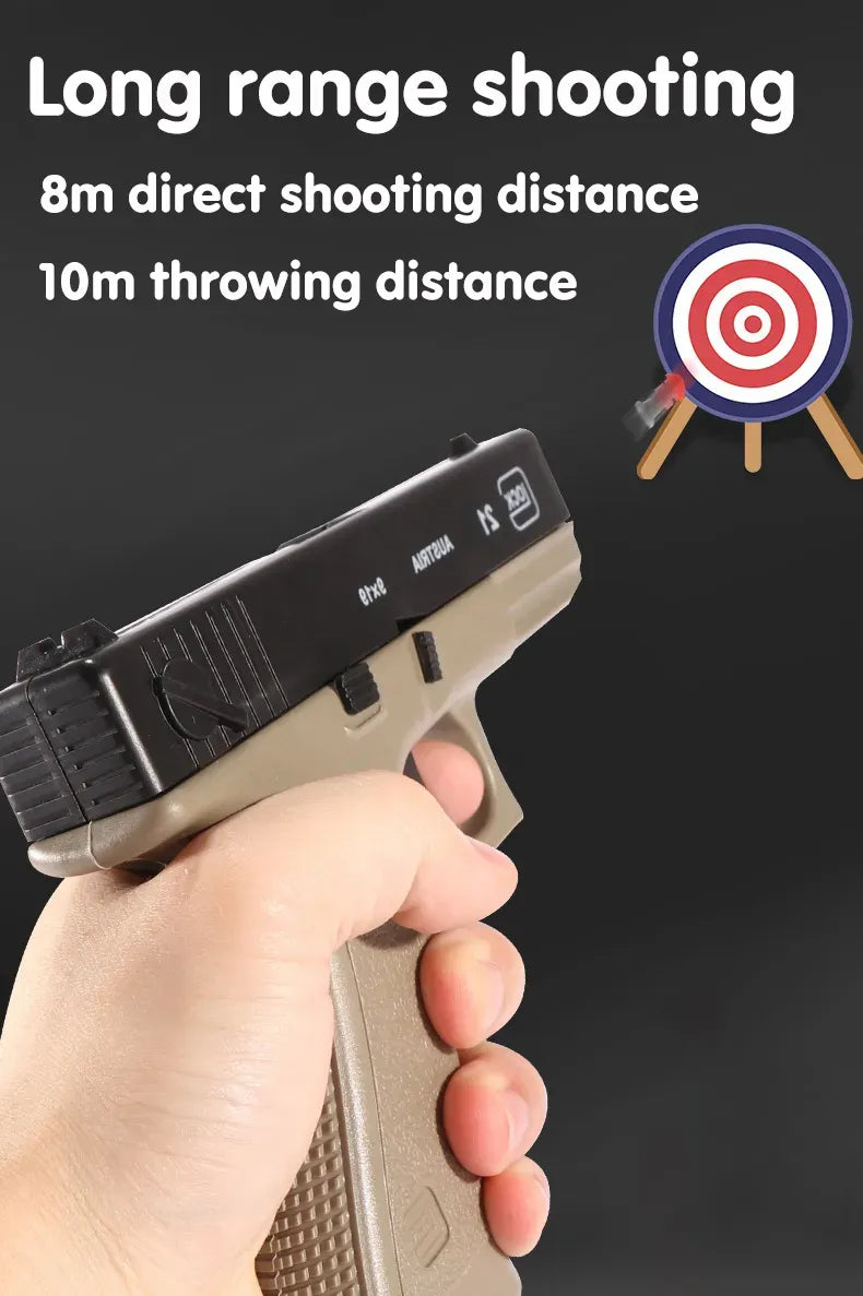 Automatic Shell Ejection Soft Bullet Pistol – 1:1 Scale Toy Gun with Realistic Action