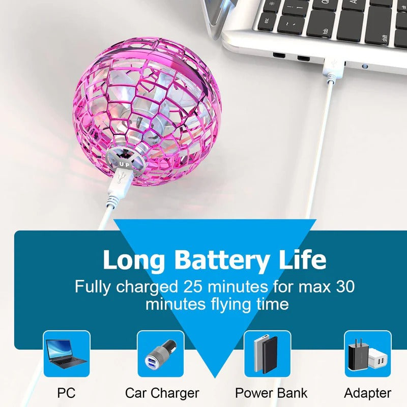 Flying Spinner Boomerang Ball – RGB LED Hand-Controlled Hover Ball Toy