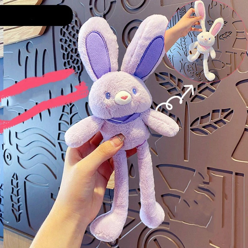 Pulling Ears Rabbit Plush Keychain – Cute Soft Bunny Stuffed Toy