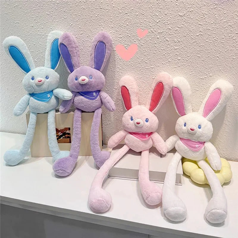 Pulling Ears Rabbit Plush Keychain – Cute Soft Bunny Stuffed Toy