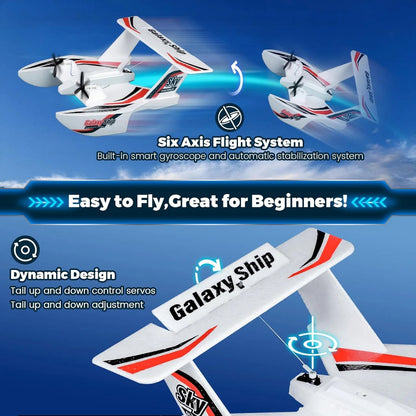 RC Galaxy Ship 2-in-1 Glider – Remote Control Airplane & Seaplane with Water Landing