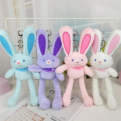 Pulling Ears Rabbit Plush Keychain – Cute Soft Bunny Stuffed Toy