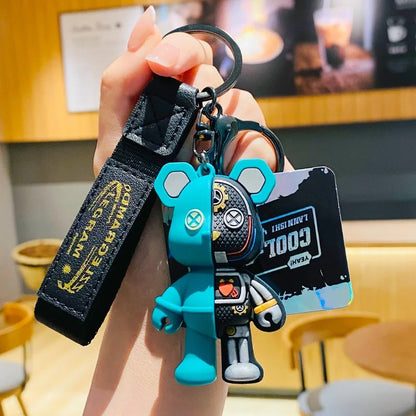 Half Robot Body Bear Keychain
