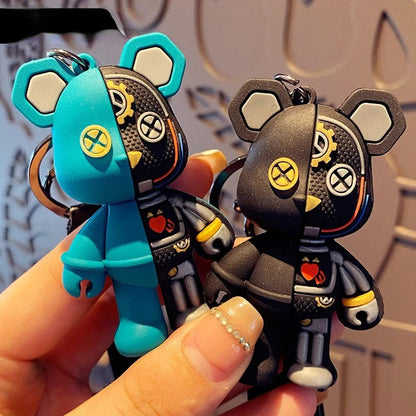 Half Robot Body Bear Keychain
