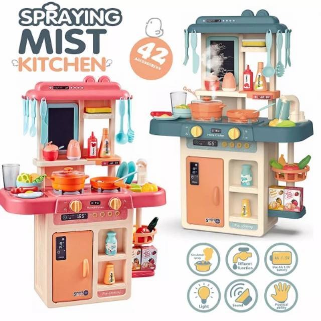 Spraying Mist Kitchen Playset with Real Water Tap