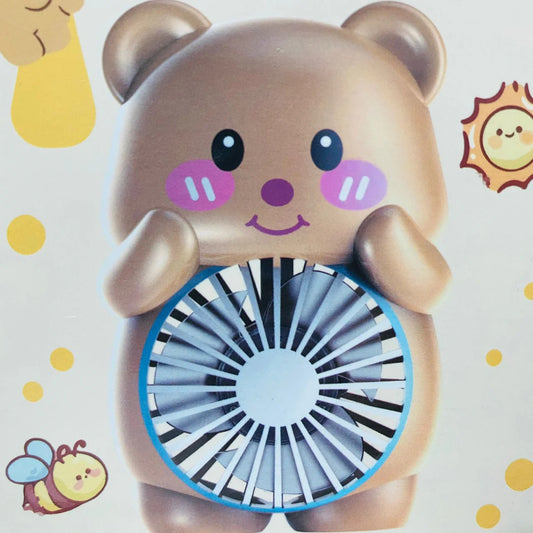 Cute Bear USB Rechargeable Mini Fan – Portable Handheld & Table Cooling Fan