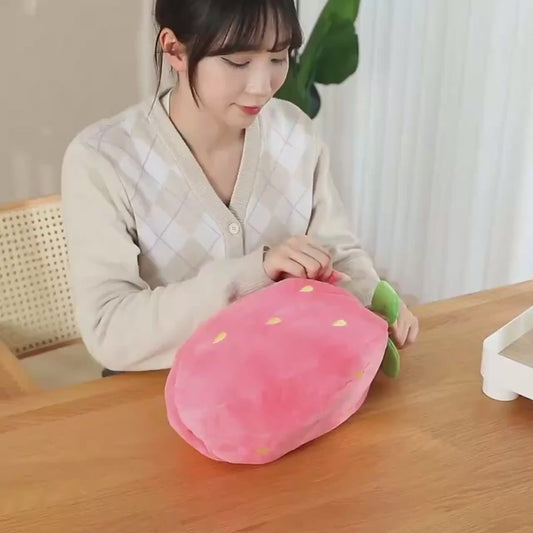 2-in-1 Strawberry Bunny Plush Toy