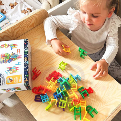 36 Pieces Acrobatic Colorful Stacking Chair Block Set